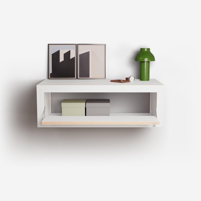 Wood 80x27x40 Fläpps Box Wall Console from Ambivalenz For Sale - Image 7 of 13