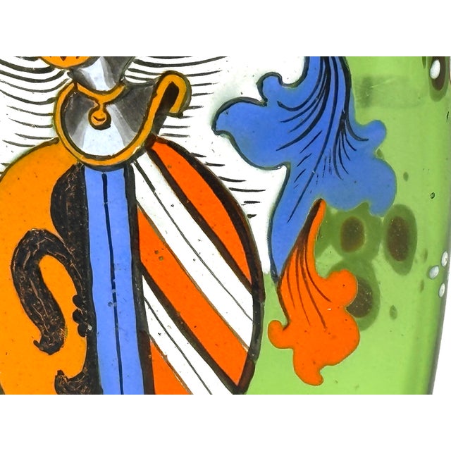 Late 19th Century Bohemian Heraldic Armorial Art Glass Pocket Beaker For Sale - Image 4 of 18
