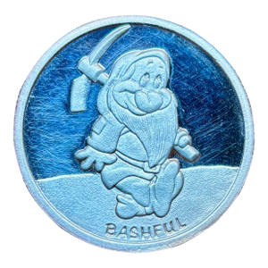Walt Disney’s Snow White 50th Anniversary Commemorative Coin, Featuring Bashful, Made of Silver, Limited Edition