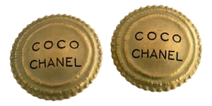 Late 20th Century Coco Chanel Button Earrings, A Pair