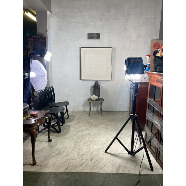 2000 - 2009 White Plaster Wall Sculpture, Framed, Signed For Sale - Image 5 of 12