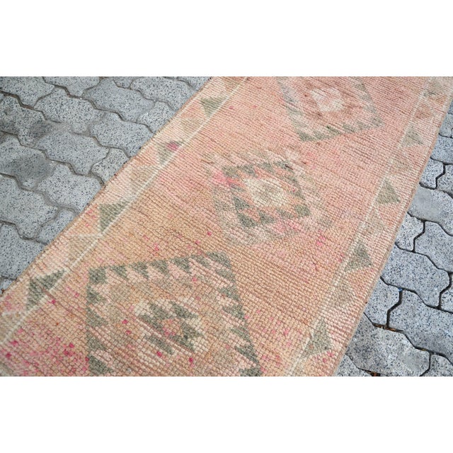 Textile Handmade Wool Oushak Runner For Sale - Image 7 of 11