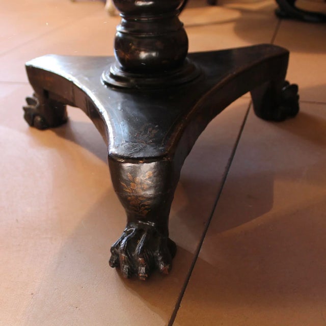 Fine Chinese Export Black Lacquer and Gilt Decorated Tilt Top Table For Sale - Image 12 of 12
