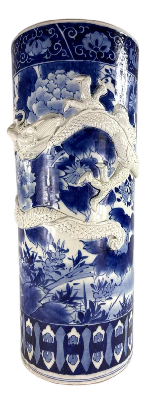 Early 20th Century Hand Painted Chinese Export Umbrella Stand