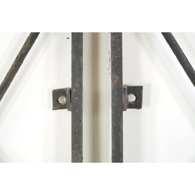 Pair of Reclaimed Industrial Wrought Iron Security Panels 36.75 X 64.375 In. For Sale - Image 6 of 9
