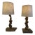 1970s Pair Burl Wood Table Lamps For Sale