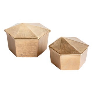 Luca Lidded Boxes, Set Of 2 For Sale