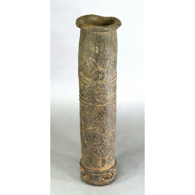 Antique African Bamileke Cameroon Tobacco Pipe Black Clay - Beetle For Sale - Image 10 of 10