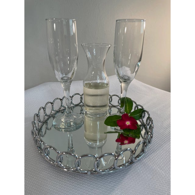 Mid 20th Century Mirrored Chrome Art Deco Gallery Bar Tray For Sale - Image 9 of 10