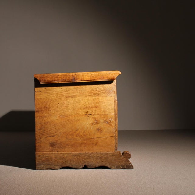 German Handcrafted Oak Chest with Rustic Carvings For Sale - Image 12 of 17