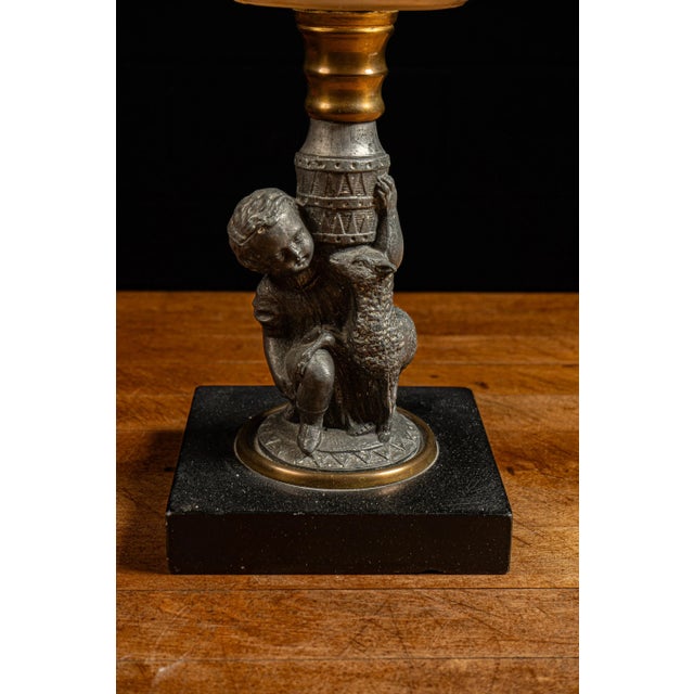 Metal Vintage Figural Oil Lamp For Sale - Image 7 of 7
