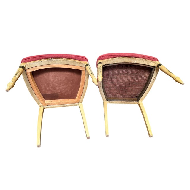 Wood Antique Neoclassical Floral Painted Armchairs - A Pair For Sale - Image 7 of 18