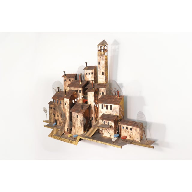 Curtis Jere Curtis Jeré Mediterranean Village Wall Hanging For Sale - Image 4 of 6
