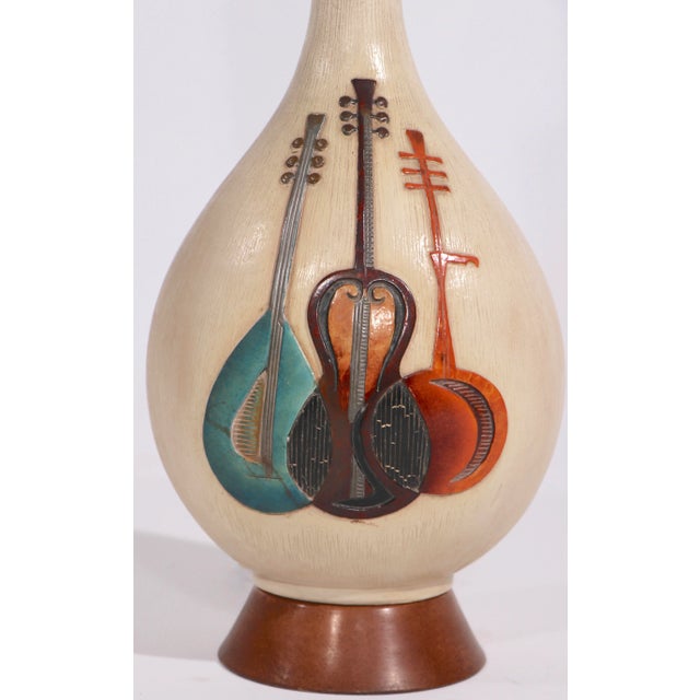 1960s Mid Century Music Theme Table Lamp by Fourtune Lamp 1960 For Sale - Image 5 of 13
