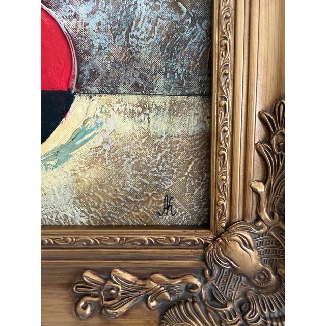 Original Textured Oil Painting “Nocturne” by Alena Kalen Framed Musical Violin For Sale - Image 4 of 13