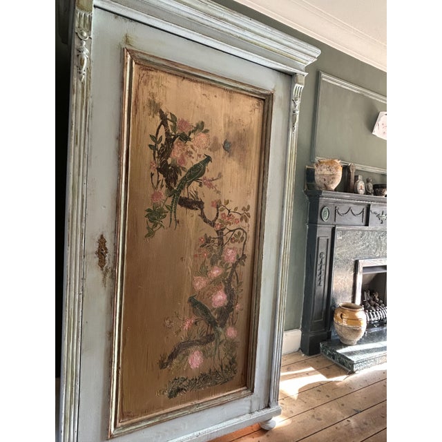 Vintage Painted Armoire with Chinoiserie Panel, 1920s For Sale - Image 4 of 12