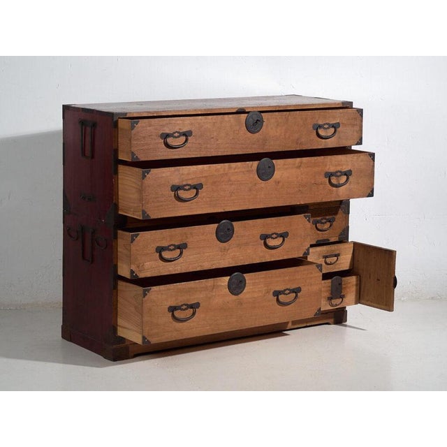 Antique Japanese Tansu in Wood For Sale - Image 3 of 16
