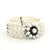 A glamorous vintage bracelet composed of multiple rows of luminous white pearls, finished with an elaborate sapphire-and-...