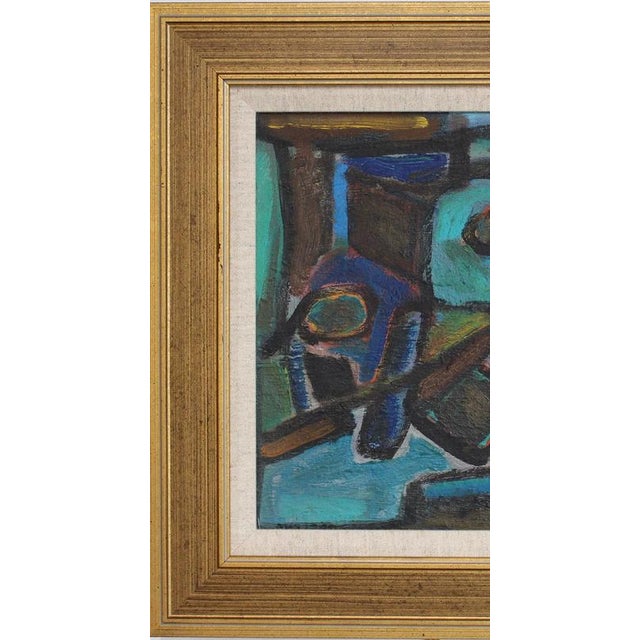 Contemporary Pierre-Yves Beltran, Abstract Composition, 1980s, Oil Painting on Board, Framed For Sale - Image 3 of 15