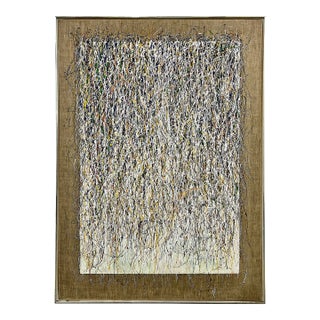 Abstract Expressionism in a Large Mid-Century Modern Dripped Painting For Sale