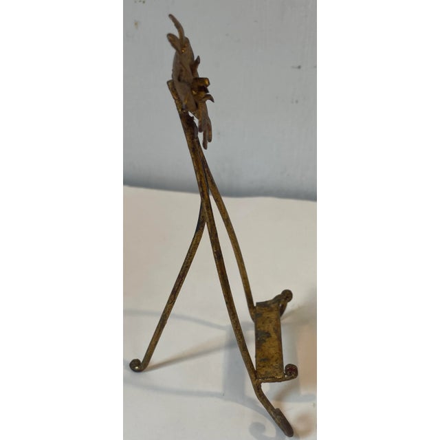 Mid 20th Century Vintage Gold Gilt Metal Fancy Petite Easel For Sale - Image 5 of 7