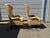 Gold Pair of Vintage Mid Century Fireside Elongated Wingback Chairs For Sale - Image 8 of 11