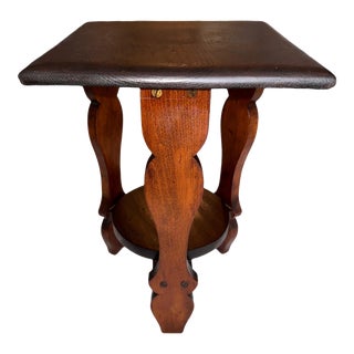 Mid-Century Modern Solid Wood Square End Table - Handcrafted in Illinois 1940s For Sale