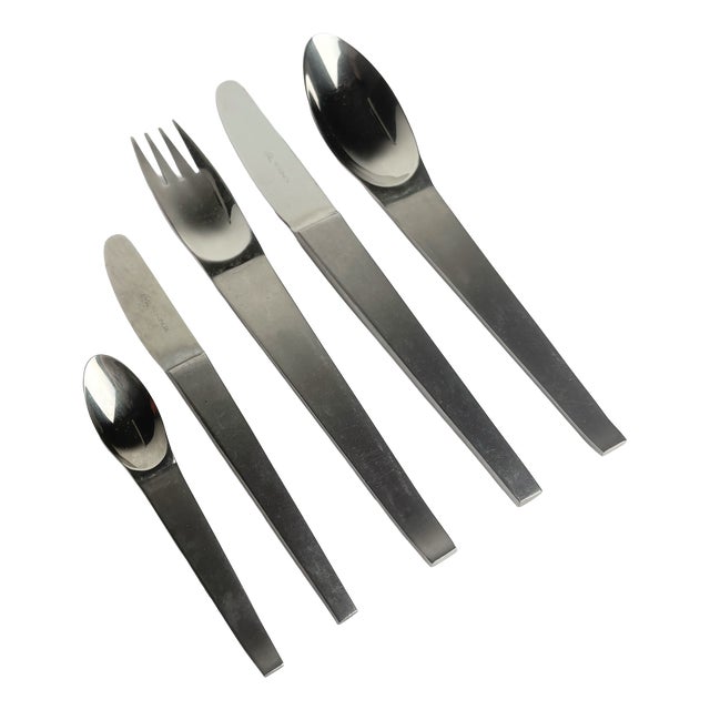 Lunik 2060 30 Piece Flatware Set by Carl Auböck for Morinox, Austria, 1955, Set of 30 For Sale
