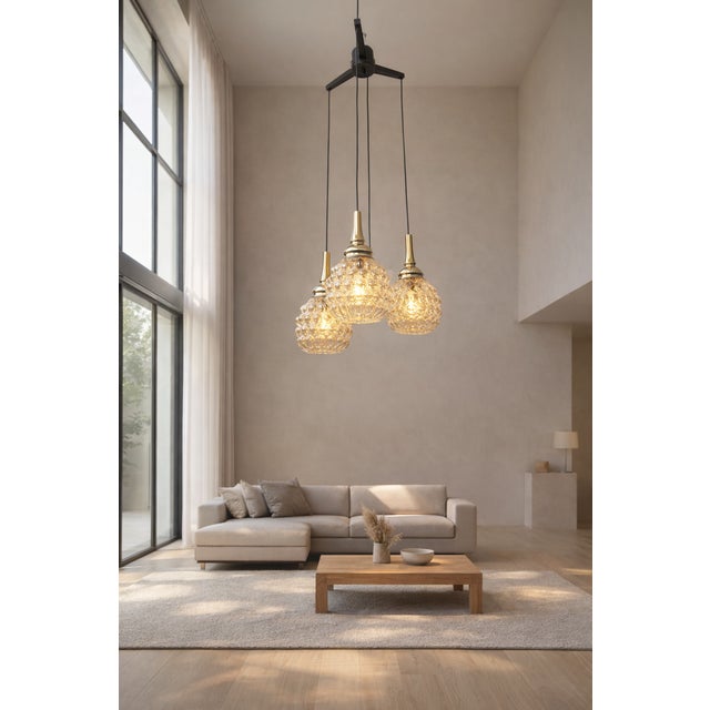 Mid-Century Modern Bubble Glass Cascading Chandelier, 1970s For Sale - Image 6 of 9