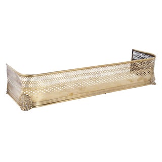 Victorian English Brass Fire Fender For Sale