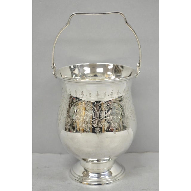 Victorian Vintage Leonard Victorian Silver Plated Small Ice Bucket Chiller W/ Handle For Sale - Image 3 of 12
