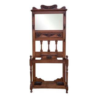English Mahogany Hall Stand, 1890s For Sale