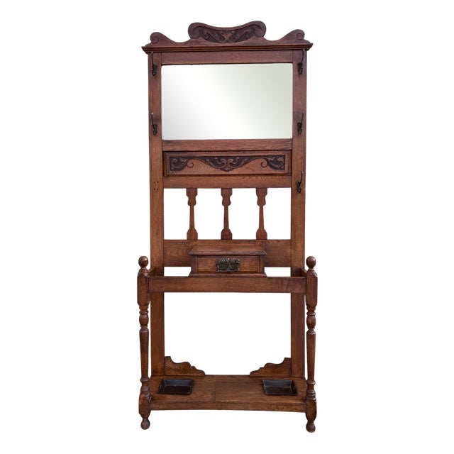 English Mahogany Hall Stand, 1890s For Sale
