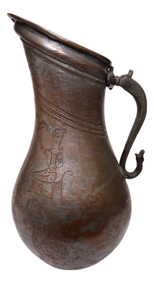 Antique Islamic Water Jug Ewer in Copper, 1890s