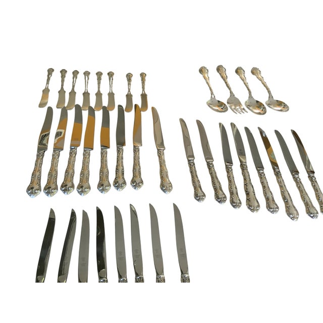 Metal 1970s Strasbourg by Gorham Sterling Silver Flatware Set Service 94 Pieces For Sale - Image 7 of 7