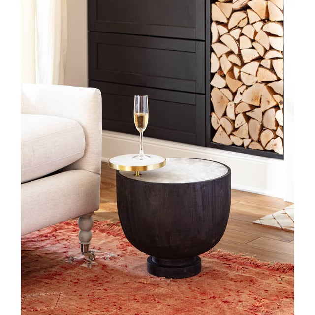 Natural beauty of the alabaster tops our Theo accent table, giving it timeless beauty and natural one-of-a-kind style. The...