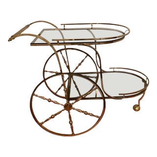 Mid-Century Italian Brass Bar Cart For Sale