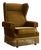Vintage 1950s Scandinavian Mohair Wingback Lounge Chair With Fringe For Sale