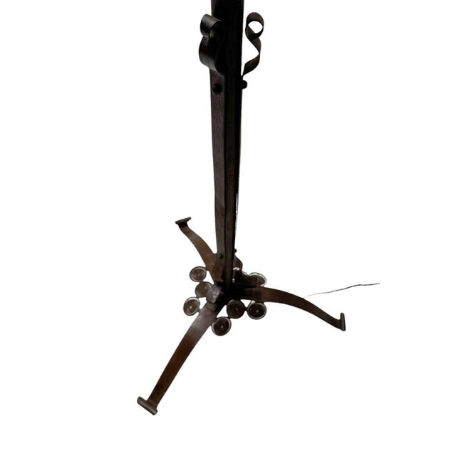 Art Deco Patinated Wrought Iron Floor Lamp, 1930s For Sale - Image 12 of 16