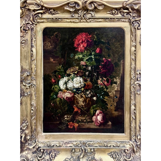 Floral Still Life Oil Painting inspired by the celebrated Dutch Master Jan van Huysum (1682-1749). Huysum was among the...