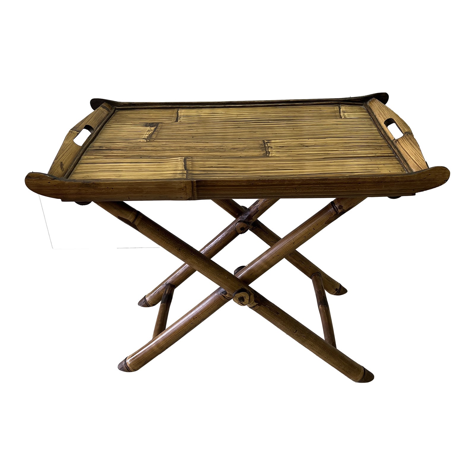Vintage Folding Bamboo Tray Table Chairish