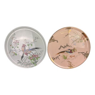 Large Earthenware and Enamel Pie Dishes from Longwy, 1920, Set of 2 For Sale