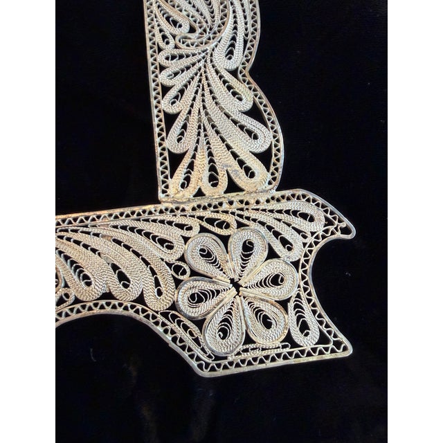 Vintage Persian Silver Filigree Wedding Frame, Large For Sale - Image 4 of 14