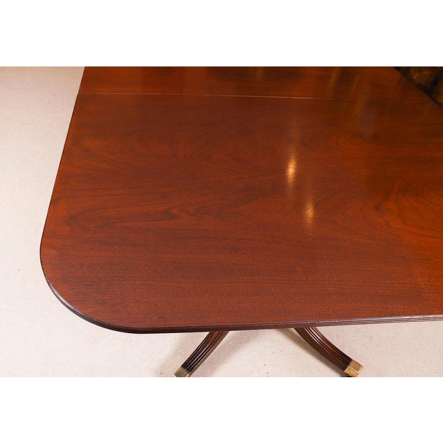 Vintage 20th Century Mahogany Twin Pillar Dining Table from William Tillman, 1980s For Sale - Image 12 of 17