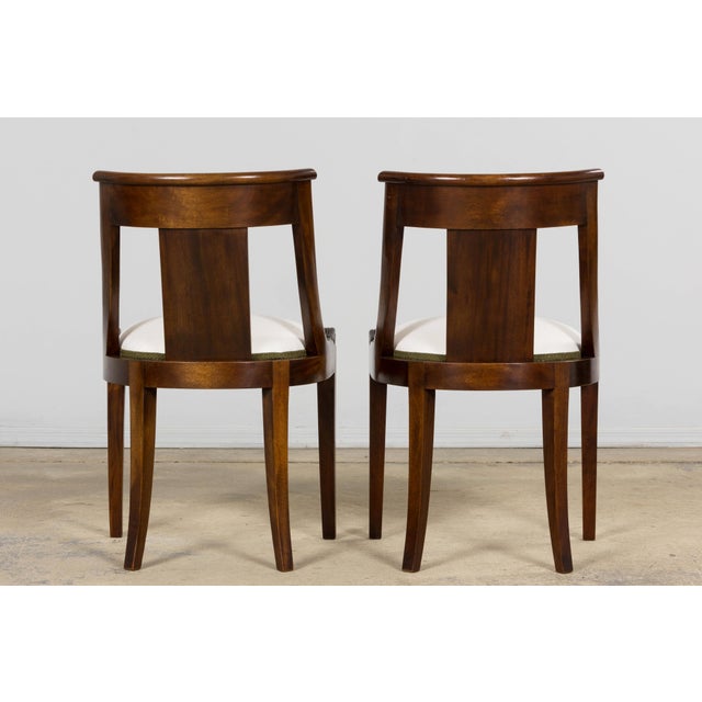 Set of Six Early 20th Century French Empire Mahogany Gondola Dining Chairs For Sale - Image 16 of 17