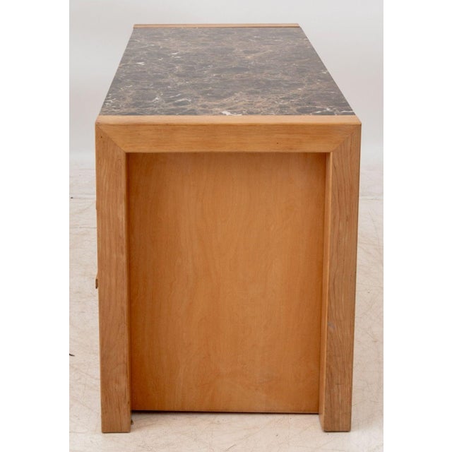 Brown Architectural Brown Marble Top Beech Desk For Sale - Image 8 of 9