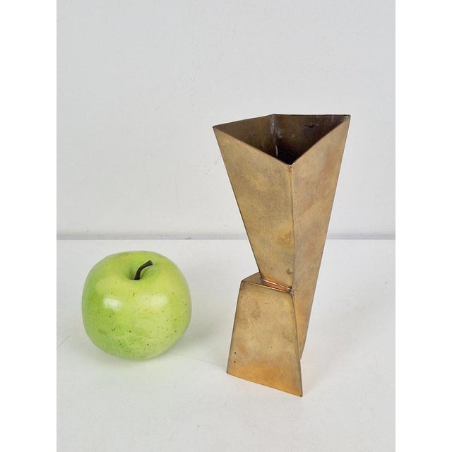 1930s Art Deco Cubist Brass Vase from WMF, 1930s For Sale - Image 5 of 14