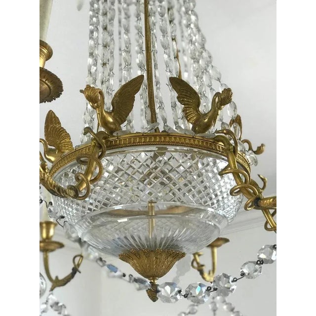 Empire Gilt Bronze and Cut Crystal Chandelier, 1815 For Sale - Image 6 of 11
