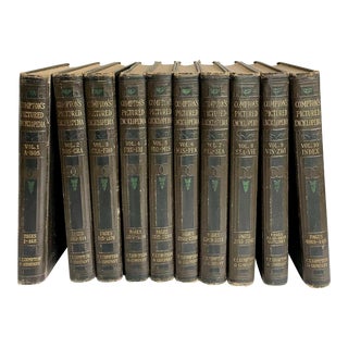 1927 Complete Set of Compton's Pictured Encyclopedia - 10 Volumes For Sale