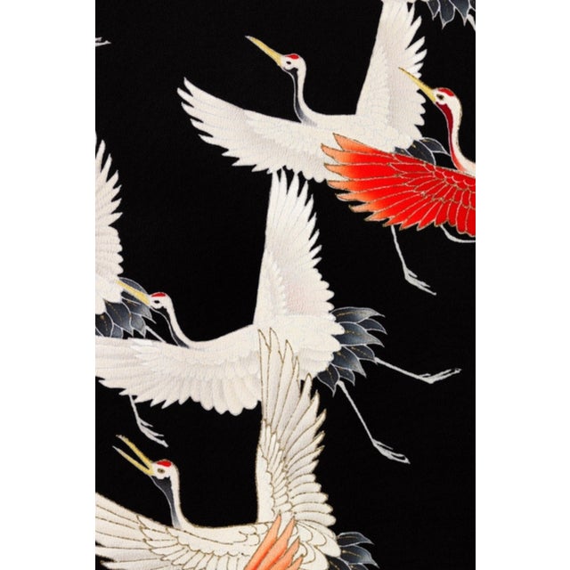 Contemporary Furisode With Flying Cranes, Vintage Art Print Reproduction, 24″ × 36″ For Sale - Image 3 of 6